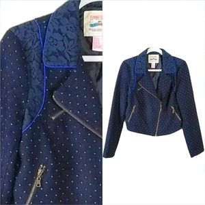 Flying Tomato_Lace WoolBlend Cropped Moto